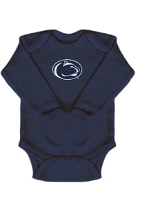Baby Navy Blue Penn State Nittany Lions Primary Logo Long Sleeve One Piece