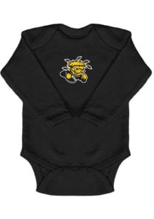 Wichita State Shockers Baby Black Primary Logo Long Sleeve One Piece