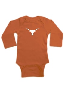 Texas Longhorns Baby Burnt Orange Primary Logo Long Sleeve One Piece
