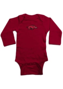Arkansas Razorbacks Baby Cardinal Primary Logo Long Sleeve One Piece