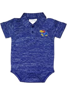 Kansas Jayhawks Baby Blue Space Dye Short Sleeve One Piece Polo