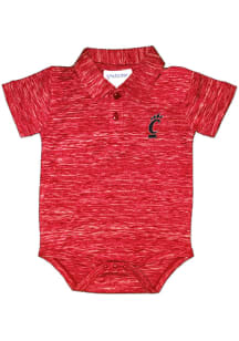 Cincinnati Bearcats Baby Red Space Dye Short Sleeve One Piece Polo