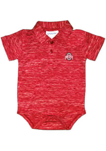 Ohio State Buckeyes Baby Red Space Dye Short Sleeve One Piece Polo