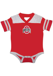 Ohio State Buckeyes Baby Red Football Short Sleeve One Piece
