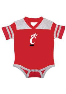 Cincinnati Bearcats Baby Red Football Short Sleeve One Piece