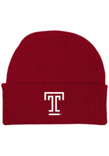 Temple Owls Crimson Team Color Newborn Knit Hat