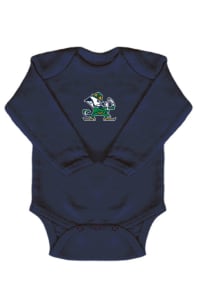 Notre Dame Fighting Irish Baby Navy Blue Primary logo Long Sleeve One Piece