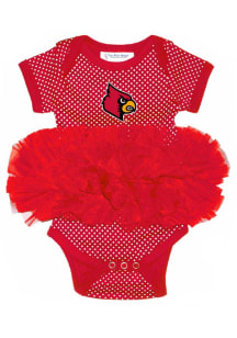 Louisville Cardinals Baby Red Tutu Short Sleeve One Piece