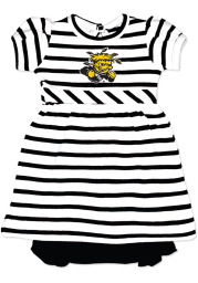 Wichita State Shockers Baby Girls Black Stripes Short Sleeve Dress