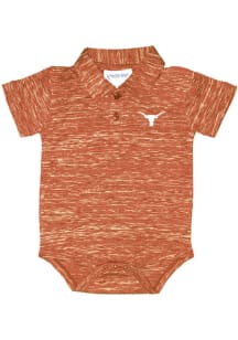 Texas Longhorns Baby Burnt Orange Space Dye Short Sleeve One Piece Polo