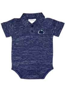 Penn State Nittany Lions Baby Navy Blue Space Dye Short Sleeve One Piece Polo