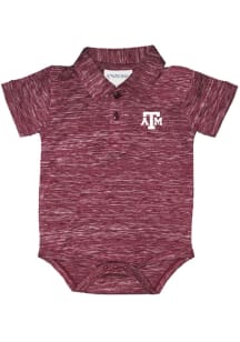 Texas A&amp;M Aggies Baby Maroon Space Dye Short Sleeve One Piece Polo