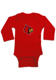 Louisville Cardinals Baby Red Logo Long Sleeve One Piece