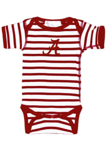 Alabama Crimson Tide Baby Crimson Skylar Stripe Short Sleeve One Piece