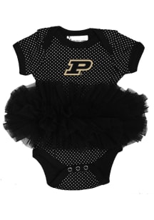 Baby Black Purdue Boilermakers Pin Dot Short Sleeve One Piece
