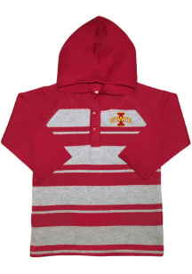 Iowa State Cyclones Toddler Cardinal Rugby Stripe Long Sleeve Hooded Sweatshirt