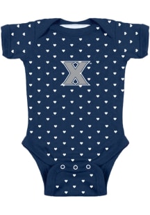 Xavier Musketeers Baby Navy Blue Heart Short Sleeve One Piece