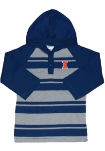 Illinois Fighting Illini Toddler Navy Blue Rugby Stripe Long Sleeve Hooded Sweatshirt