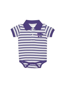 K-State Wildcats Baby Purple Stripe Short Sleeve One Piece Polo
