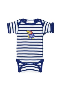 Kansas Jayhawks Baby Blue Striped Short Sleeve One Piece