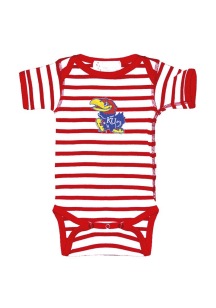 Kansas Jayhawks Baby Red Stripe Short Sleeve One Piece