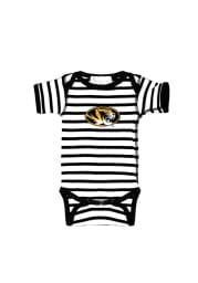 Missouri Tigers Baby Black Stripe Short Sleeve One Piece