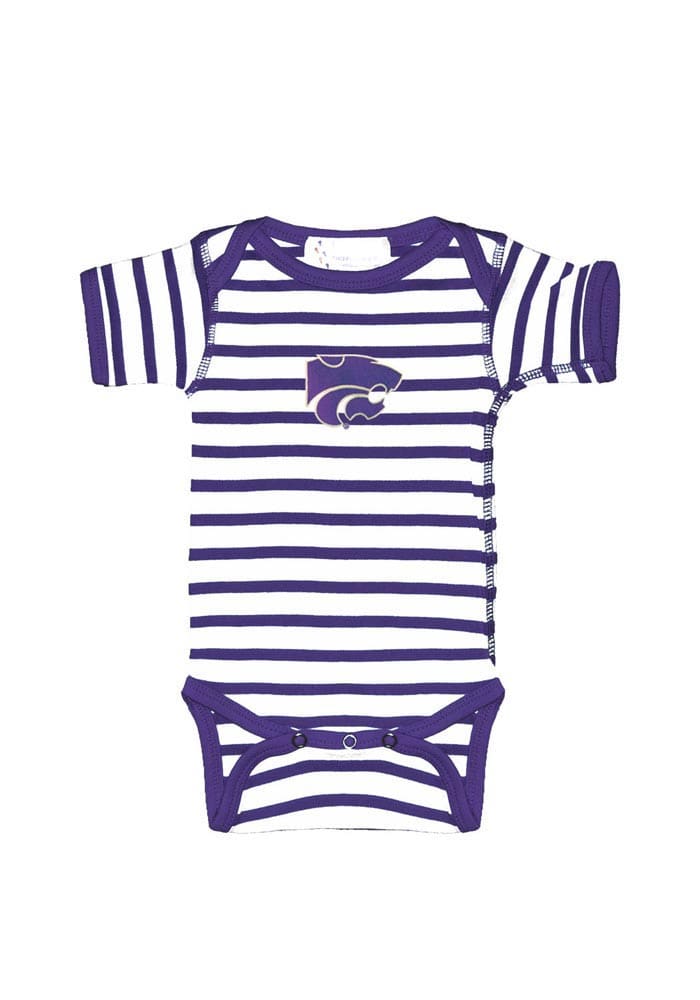 K-State Wildcats Baby Purple Stripe Short Sleeve One Piece