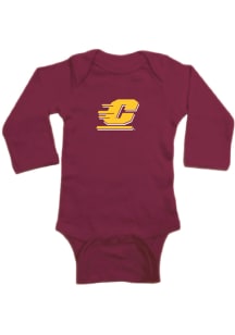 Central Michigan Chippewas Baby Maroon Logo Long Sleeve One Piece