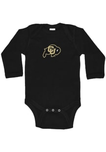 Colorado Buffaloes Baby Black Primary Team Logo Long Sleeve One Piece