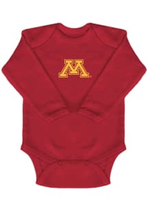 Baby Cardinal Minnesota Golden Gophers Primary Team Logo Long Sleeve One Piece