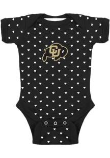 Colorado Buffaloes Baby Black Heart Short Sleeve One Piece