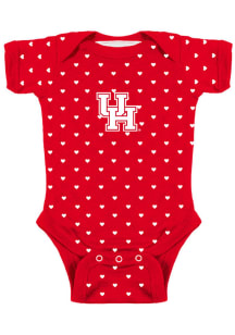 Houston Cougars Baby Red Heart Short Sleeve One Piece