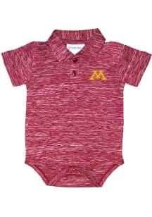 Baby Cardinal Minnesota Golden Gophers Space Dye Short Sleeve One Piece Polo