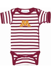 Baby Cardinal Minnesota Golden Gophers Stripe Short Sleeve One Piece