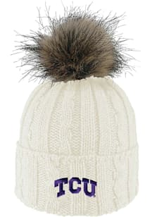 LogoFit TCU Horned Frogs Ivory Alps Pom Womens Knit Hat