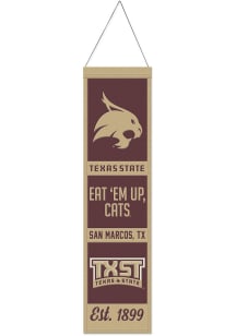 Texas State Bobcats Vertical Wool Established Banner