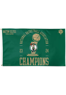 Boston Celtics NBA Finals Champions 2024 Deluxe Green Silk Screen Grommet Flag