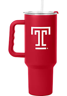 Logo Brands Temple Owls 40oz Full Color Stainless Steel Tumbler - Red