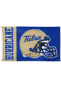 Tulsa Golden Hurricane Helmet Deluxe Blue Silk Screen Grommet Flag