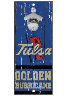Blue Tulsa Golden Hurricane Bottle Opener Sign