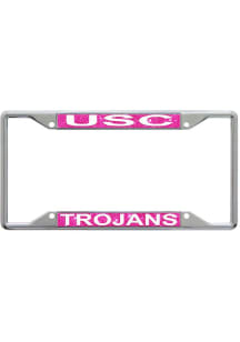 USC Trojans Pink  Glitter Printed Metal License Frame