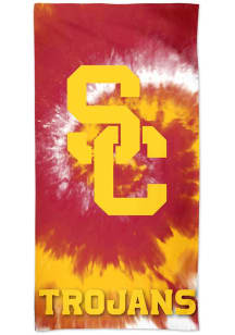 Red USC Trojans Tie Dye 30x60 Beach Towel