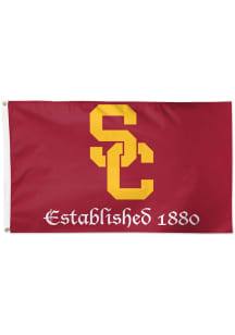 Red USC Trojans Established 1880 Deluxe Silk Screen Grommet Flag