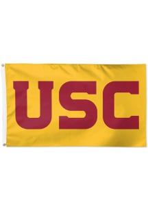 Yellow USC Trojans Deluxe Design Silk Screen Grommet Flag