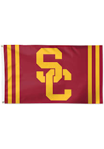 USC Trojans Vertical Striped Deluxe Silk Screen Grommet Flag - Red