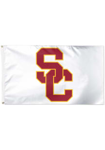 White USC Trojans Deluxe Silk Screen Grommet Flag