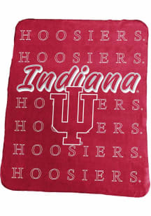 White Indiana Hoosiers Repeating Fleece Fleece Blanket