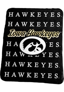 Black Iowa Hawkeyes Repeating Fleece Fleece Blanket