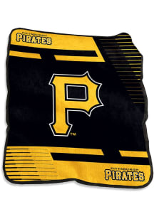 Pittsburgh Pirates Stripe Raschel Throw Blanket - Black