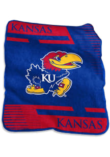 Kansas Jayhawks Stripe Raschel Throw Blanket - Blue